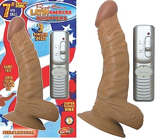 Latin American Whoppers 7inch Vibrating Dong With Balls-Latin NW2306