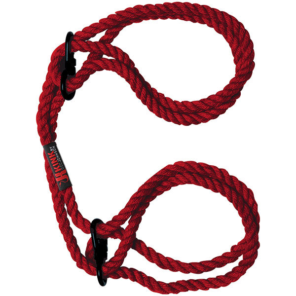 Kink - Hogtied - Bind & Tie - 6mm Hemp Wrist or Ankle Cuffs - Red DJ2404-62-CD