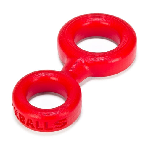 8 Ball Cockring With Attached Ball Ring Ox Balls - Red OX-1076-RED