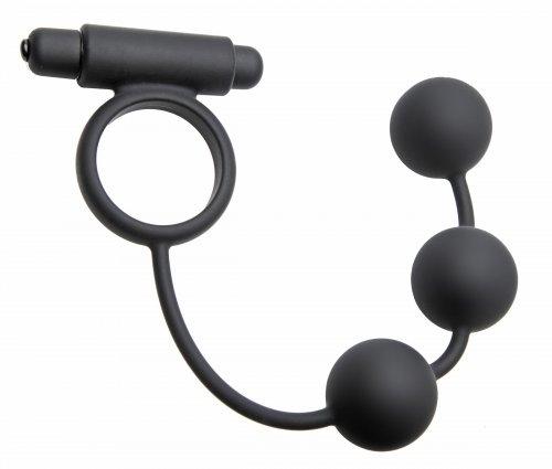 Tri-Orb Vibrating Cock Ring and Silicone Weighted Anal Balls MS-AE432