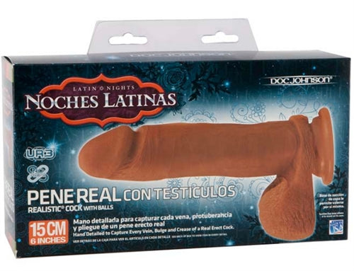 Noches Latinas Ultraskyn Pene Real Con Testiculos - 6 Inch DJ5700-01