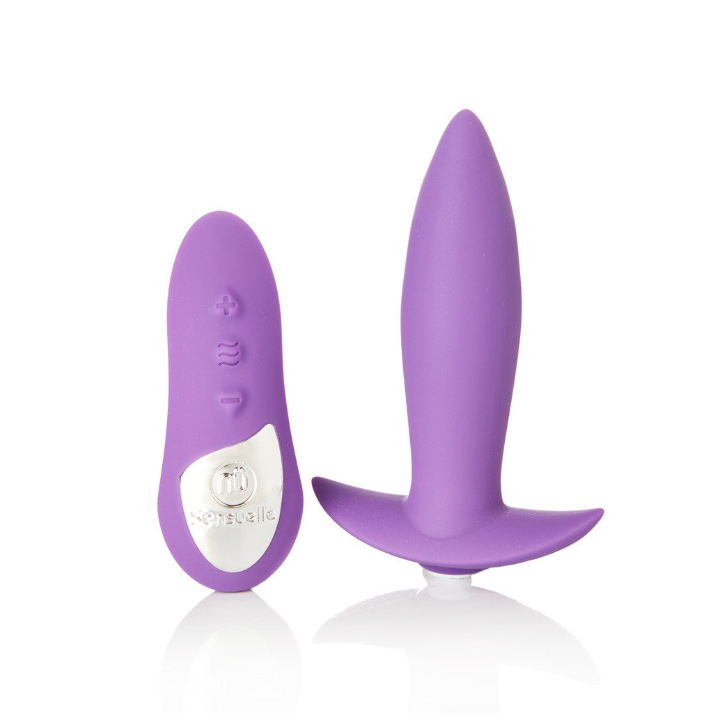 Sensuelle Remote Control Rechargeable 15 Function Mini Plug - Purple BT-W57PU