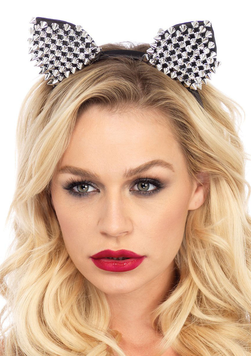 Studded Cat Ears - Silver LA-A2795