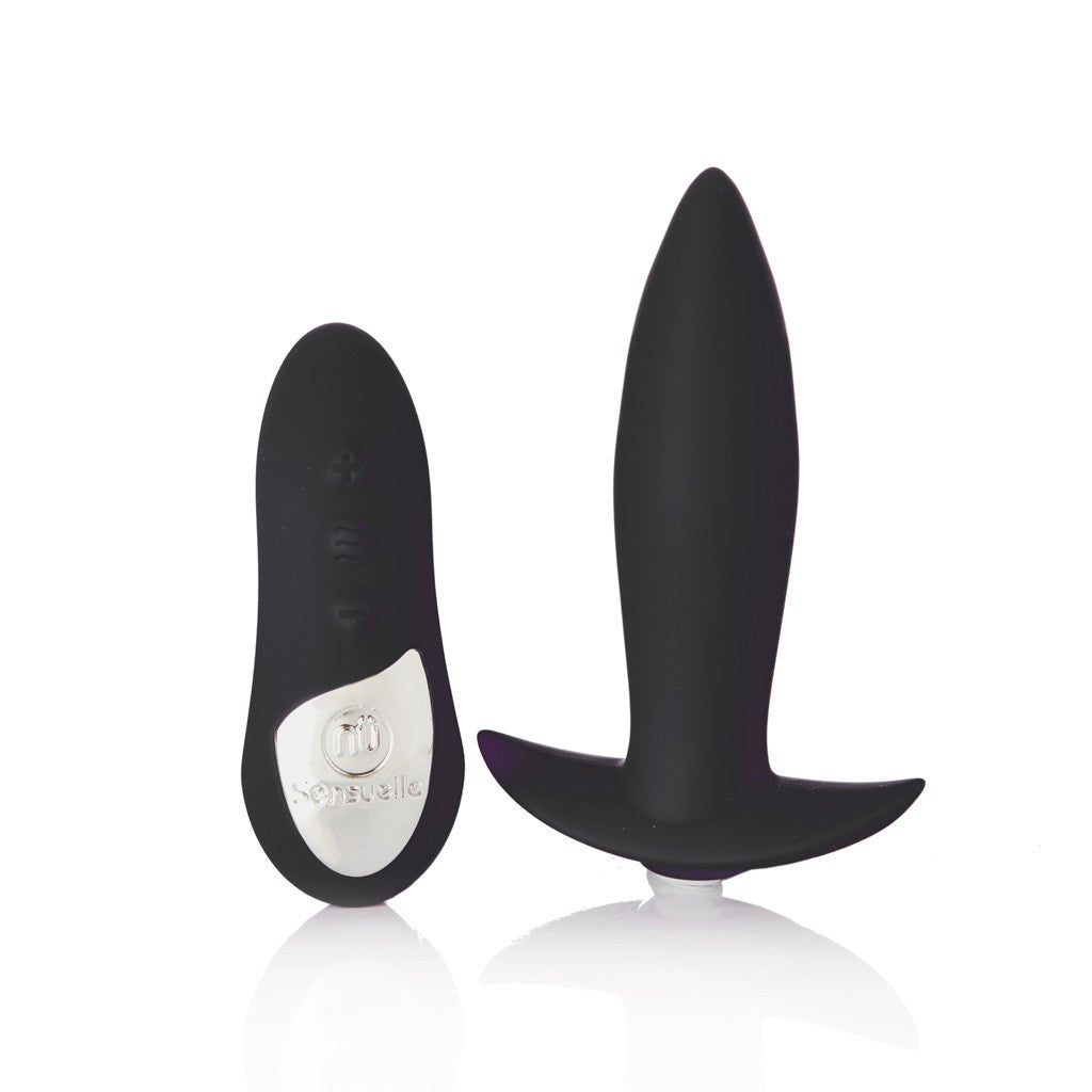 Sensuelle Remote Control Rechargeable 15 Function Mini Plug - Black BT-W57BK