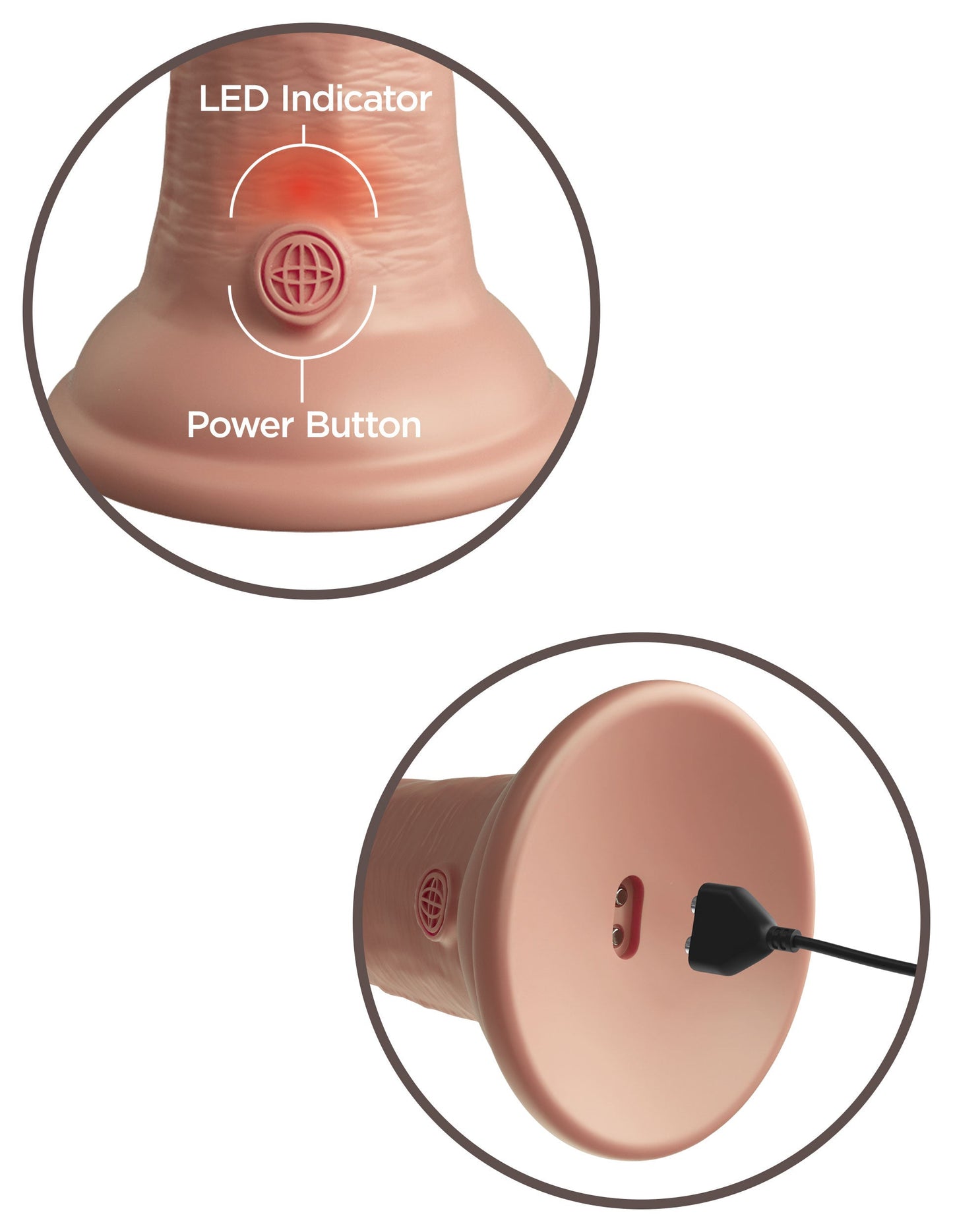 King Cock Elite 6 Inch Vibrating Silicone Dual Silicone Dual Density Cock - Light PD5776-21