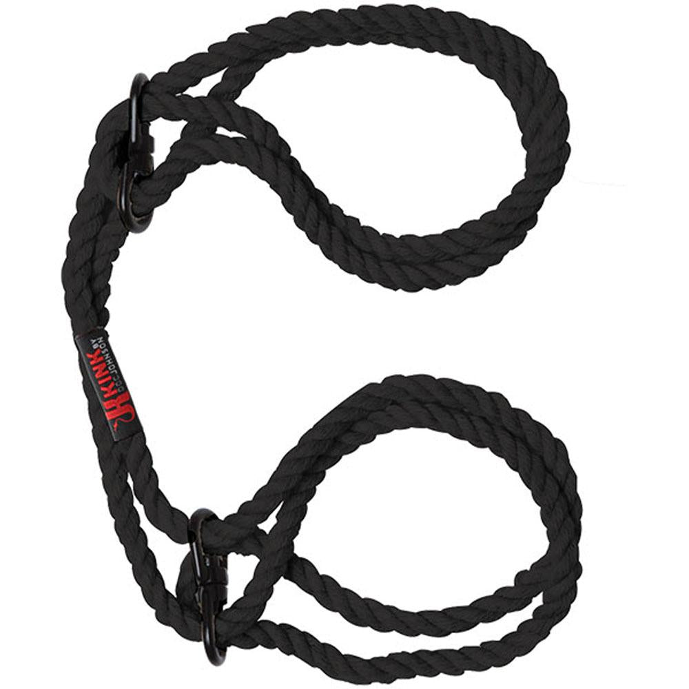 Kink - Hogtied - Bind & Tie - 6mm Hemp Wrist or Ankle Cuffs - Black DJ2404-61-CD