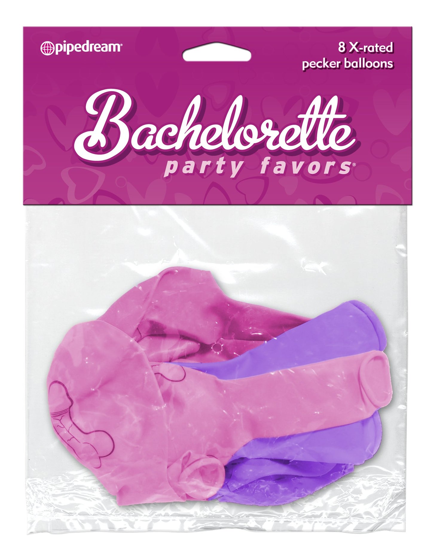Bachelorette Party Favors - X-Rated Pecker Balloons - Pink and Purple PD6126-00