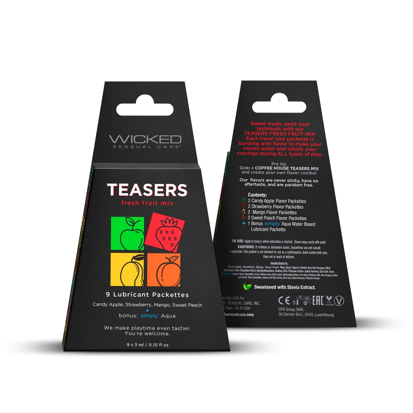 Teasers Fresh Fruit Mix - 9 Lubricant Packettes -2 Each WS-99600