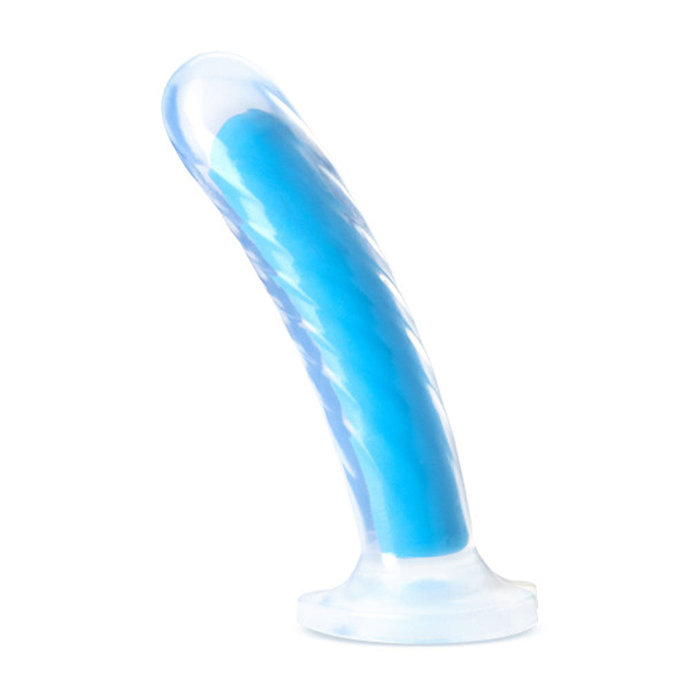 Neo Elite - Glow in the Dark - Tao - 7 Inch Silicone Dual Density Dildo - Neon Blue BL-80803