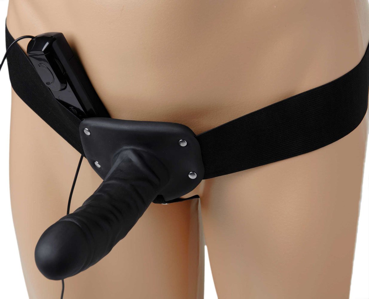 Deluxe Vibro Erection Assist Hollow Silicone Strap-On SM-AD284