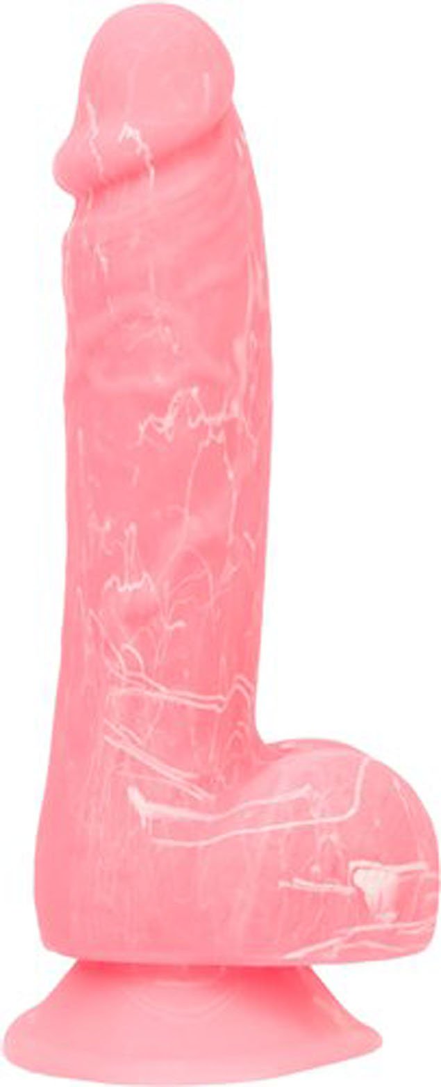 Addiction - Brandon - 7.5 Glow in the Dark Dildo With Balls - Pink BMS87516