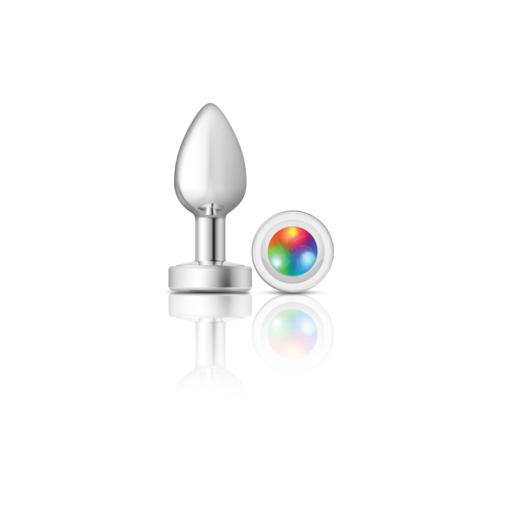Cheeky Charms - Silver Metal Butt Plug - Light Up - Small VB-CC9138