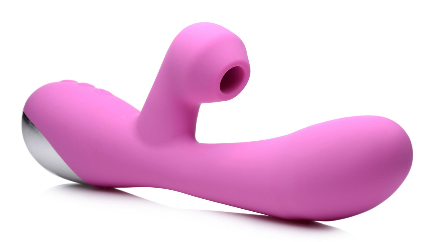 Shegasm 5 Star 7x Suction Come- Hither Silicone Rabbit - Pink INM-AG649-PINK