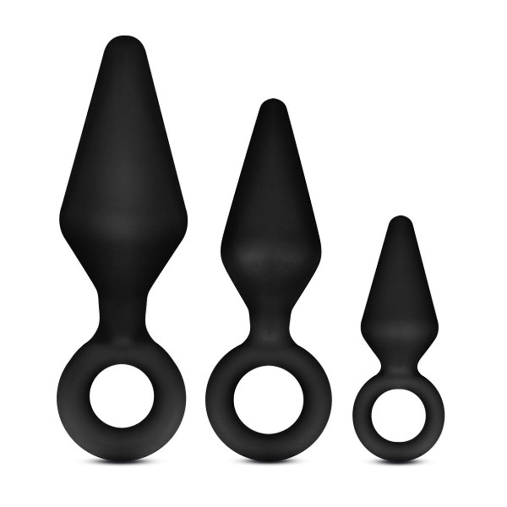 Anal Adventures - Platinum - Silicone Loop Plug Kit - Black BL-310175
