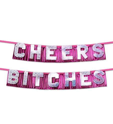 Bachelorette Party Favors Cheers Bitches Party Banner PD6014-11