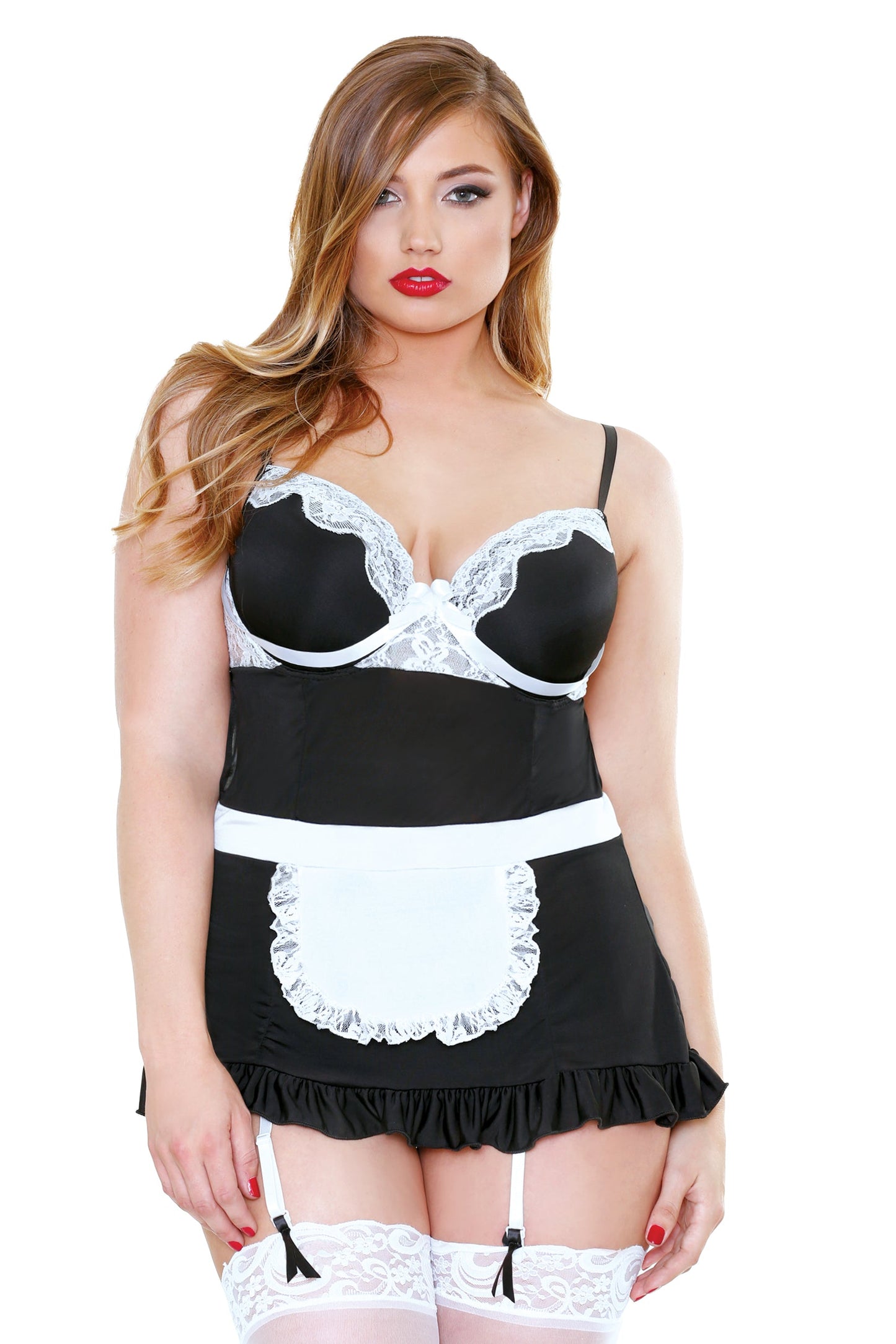 Night Service Maid Costume - 3x-4x - Black and White FL-P161BLK-3X4X