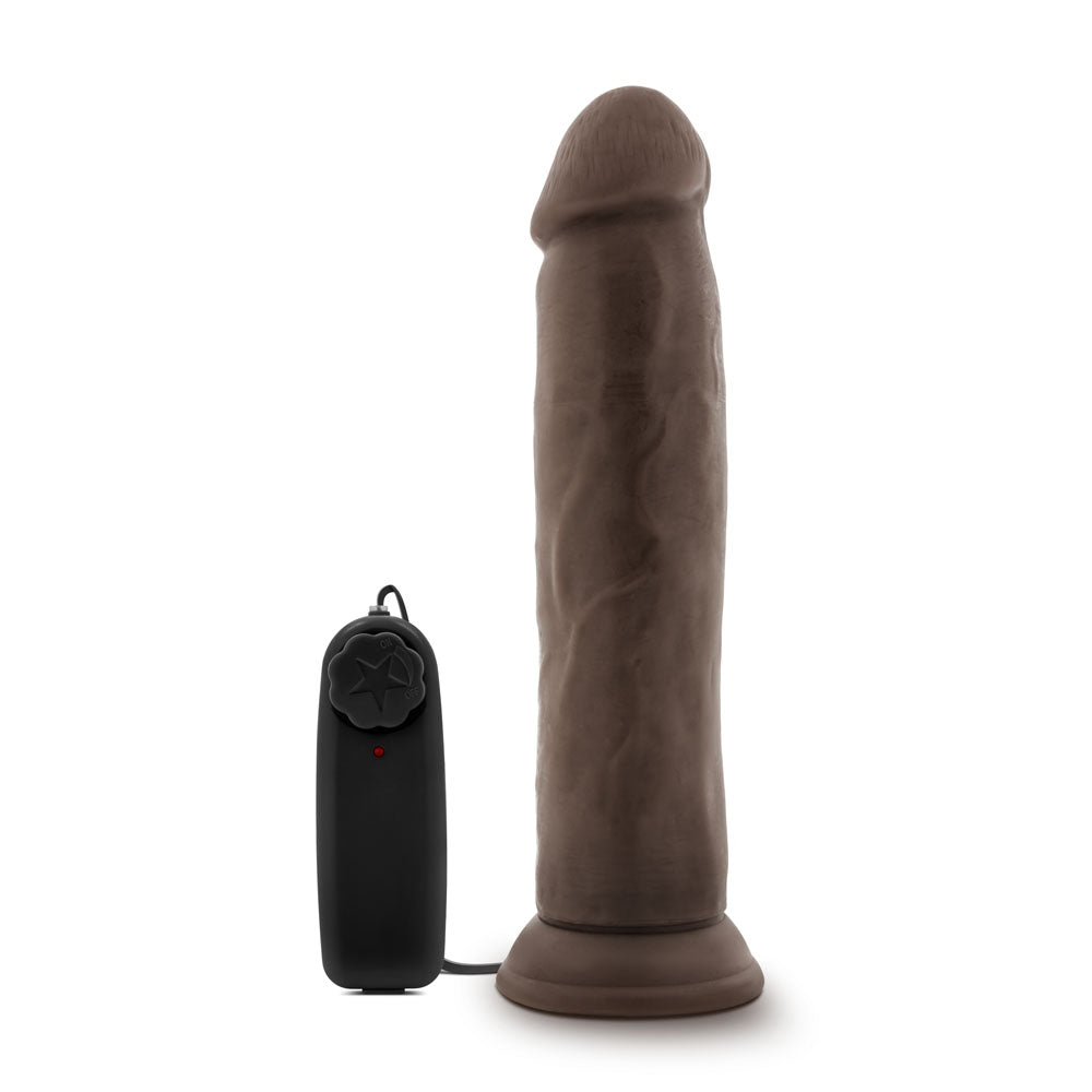 Dr. Skin - Dr. Throb - 9.5 Inch Vibrating Realistic Cock With Suction Cup - Chocolate BL-13816
