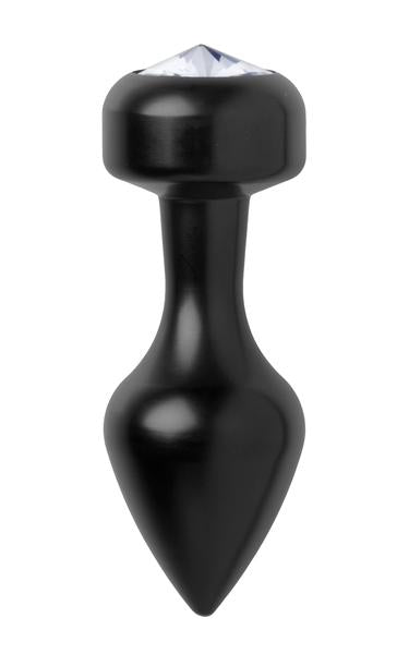 Master Series Spade Petite Jewel Aluminum Anal Plug - Crystal MS-AD628