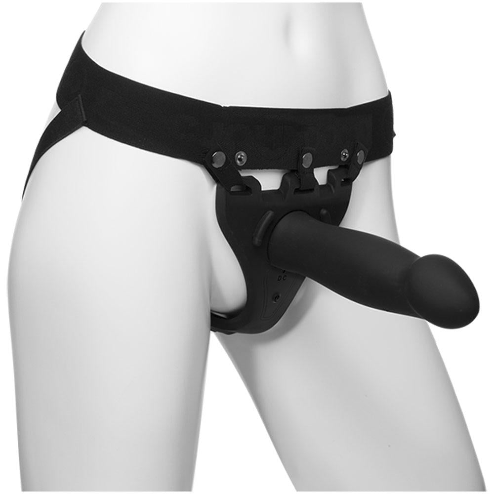 Body Extensions - Hollow Bulbed Strap-on 2-Piece Set With Clitoral Vibrator - Black DJ0801-08-BX