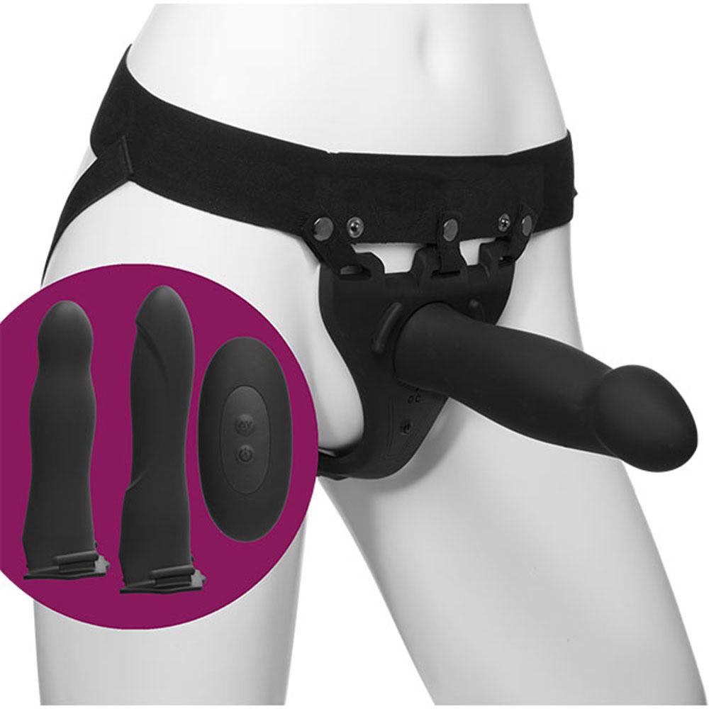 Body Extensions - Hollow Strap-on 4-Piece Set With Clitoral Vibrator - Black DJ0801-05-BX