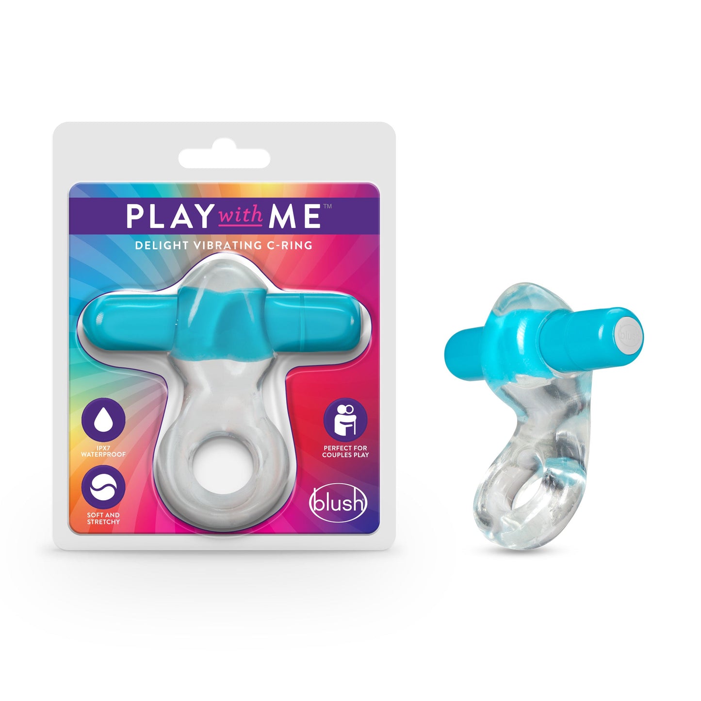 Play With Me Delight Vibrating C-Ring - Blue BL-74302