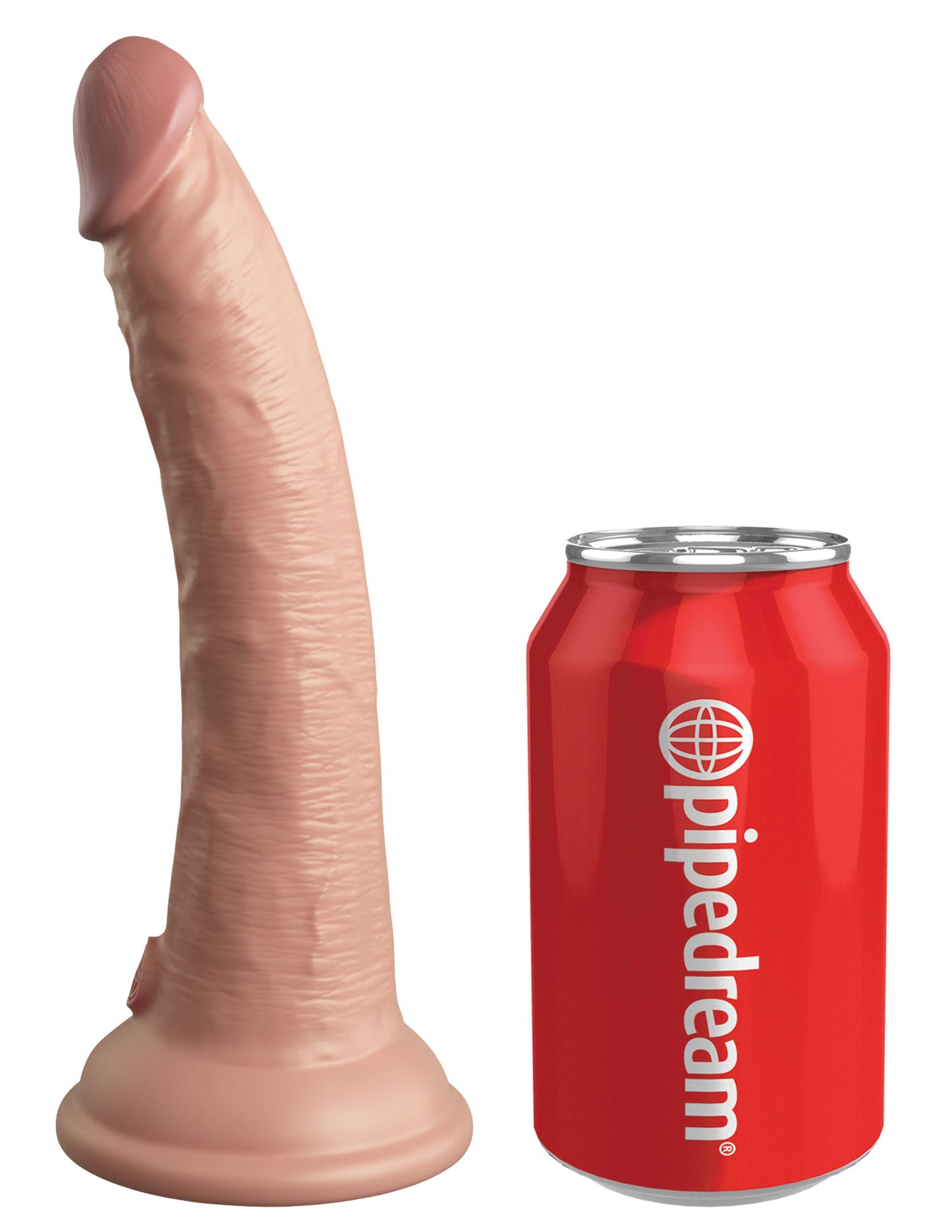 King Cock Elite 7 Inch Vibrating Silicone Dual Density Cock With Remote - Light PD5777-21