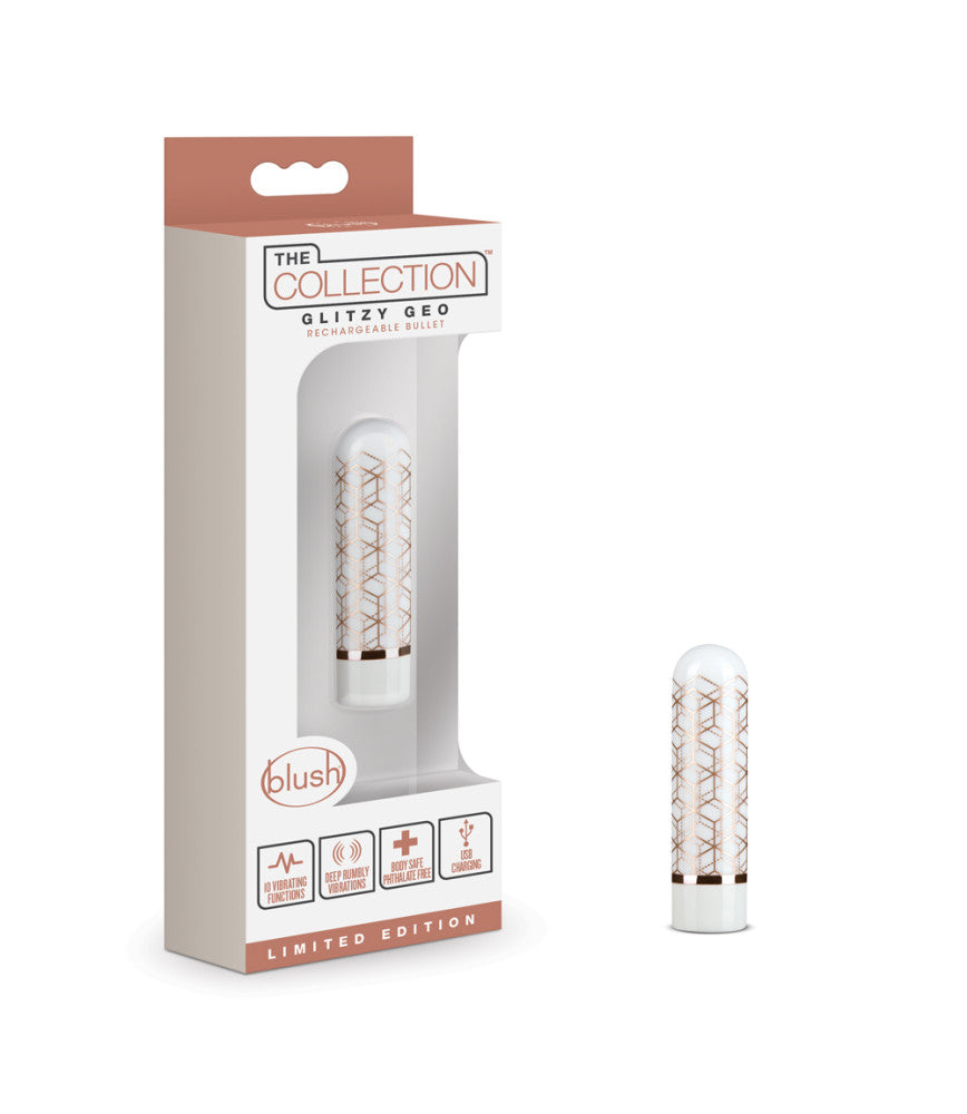 The Collection - Glitzy Geo - Rechargeable Bullet - Rose Gold BL-14333