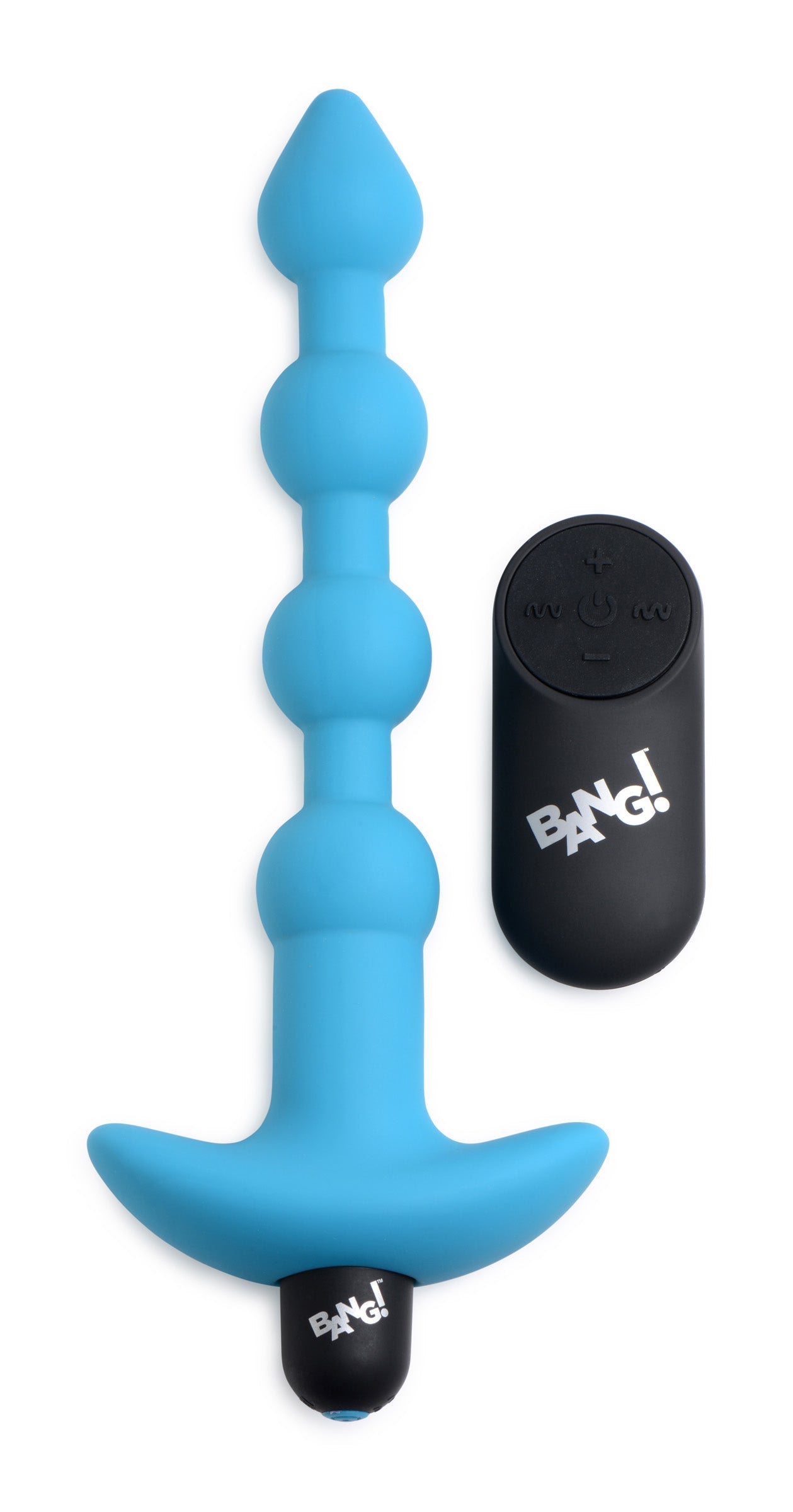 Bang - Vibrating Silicone Anal Beads and Remote Control - Blue BNG-AG614-BLU