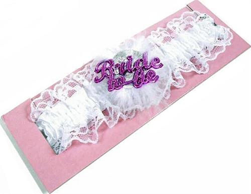 Bride-to-Be Flashing Garter - White OMG-AL-FG-BTBW