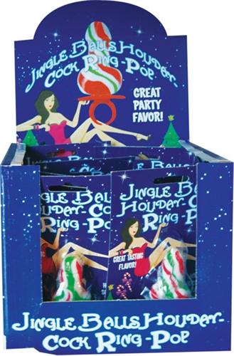 Jingle Balls Holiday Cock Ring Pop - 12  Piece Display HTP2421D