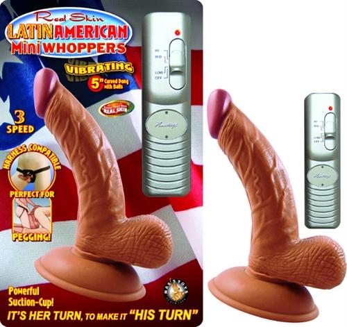 Latin American Mini Whoppers Vibrating 5 Curved  Dong With Balls - Latin NW2393-2