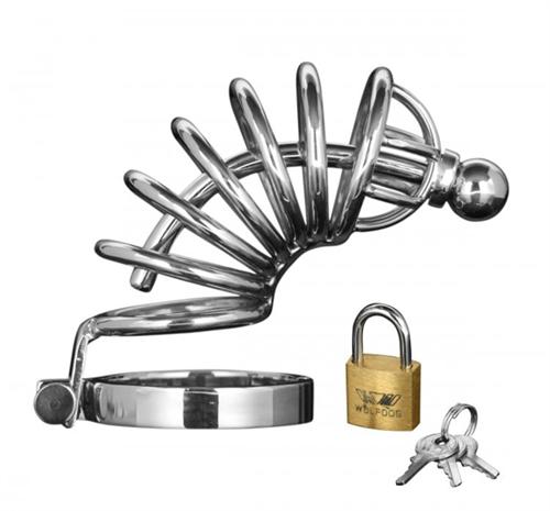 Asylum 6 Ring Locking Chastity Cage  - Medium/large MS-AD147ML