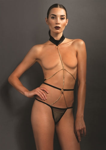 Kink Halter Chain Teddy With Mesh G-String LA-KI4009