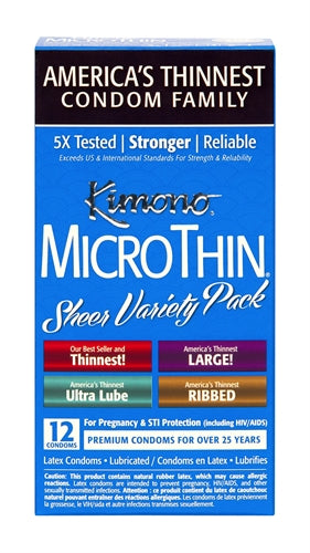 Kimono Microthin Sheer Variety Pack - 12 Count KM09012