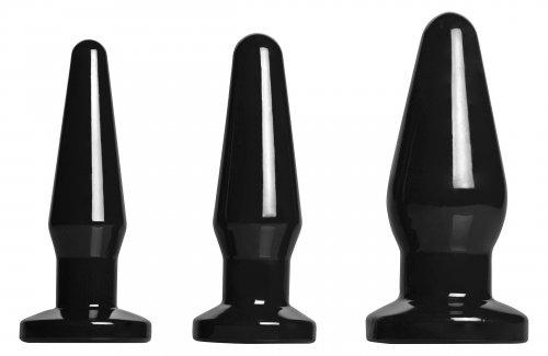 Level Up 3 Pieces Anal Plug Set - Black FR-AE329-BLACK