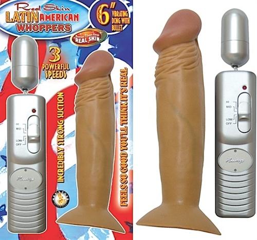 Latin American Whopper 6in Vibrating Dong With  Bullet-Latin NW2308