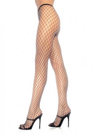 Spandex Diamond Net Pantyhose - Black LA-9005BLK