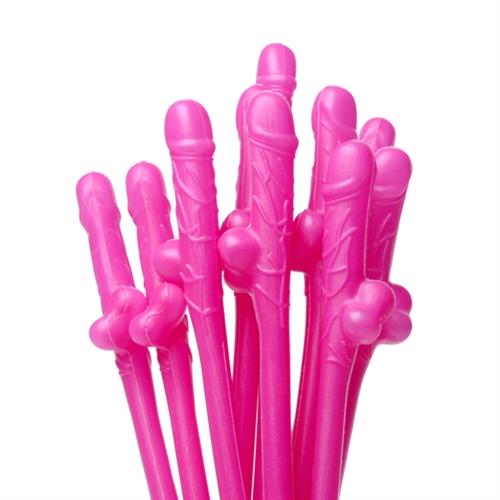 Penis Sipping Straws 10 Pack - Pink FR-AD668PNK