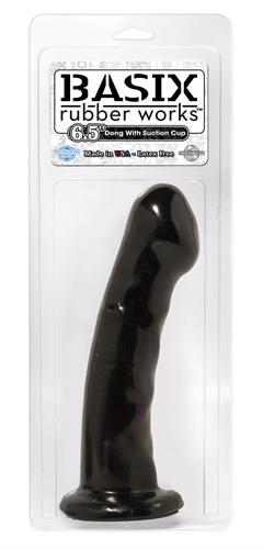 Basix Rubber Works - 6.5 Inch Dong With Suction Cup - Black PD4208-23