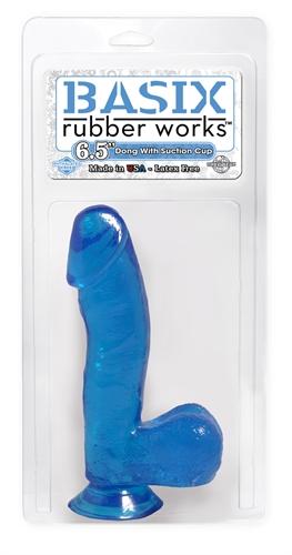 Basix Rubber Works - 6.5 Inch Dong With Suction Cup - Blue PD4220-14