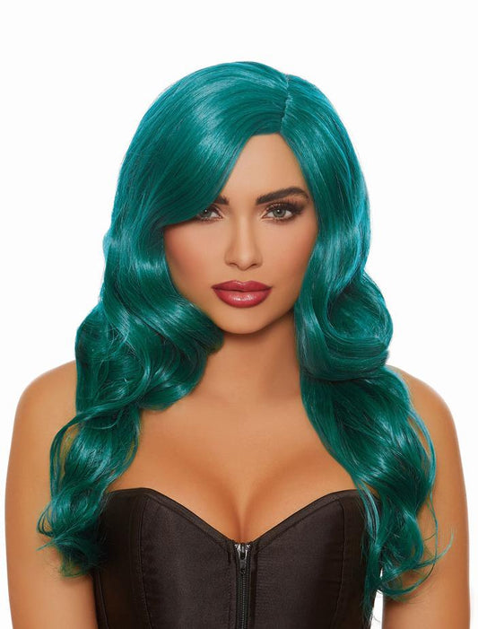 Dreamgirl Long Wavy Teal Wig DG-11342