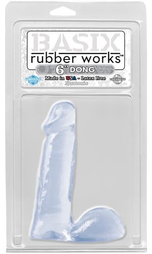 Basix Rubber Works - 6 Inch Dong - Clear PD4201-20