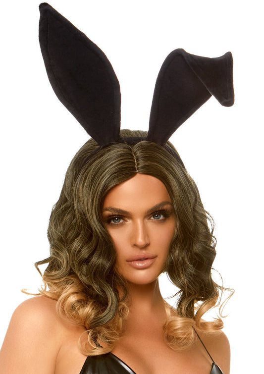 Velvet Bunny Ear Headband - Black LA-A2868