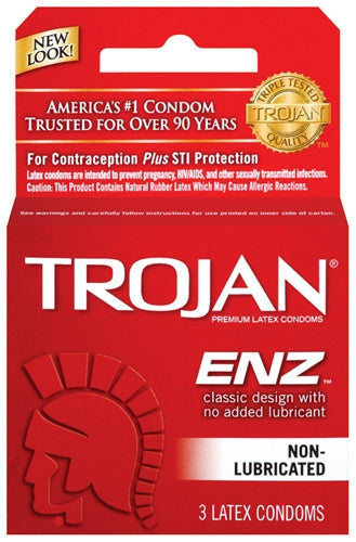 Trojan Enz Non-Lubricated Condoms - 3 Pack TJ92050