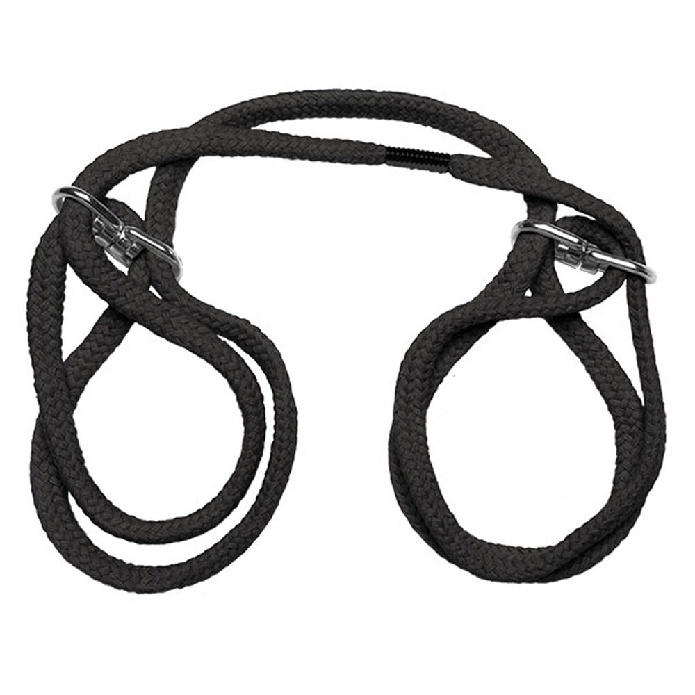 Japanese Style Bondage - Cotton Wrist or Ankle  Cotton Cuffs - Black DJ2103-07-CD