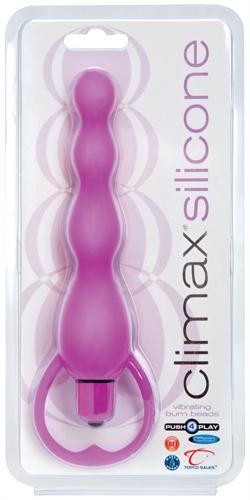 Climax Silicone Vibrating Bum Beads - Purple TS1071019