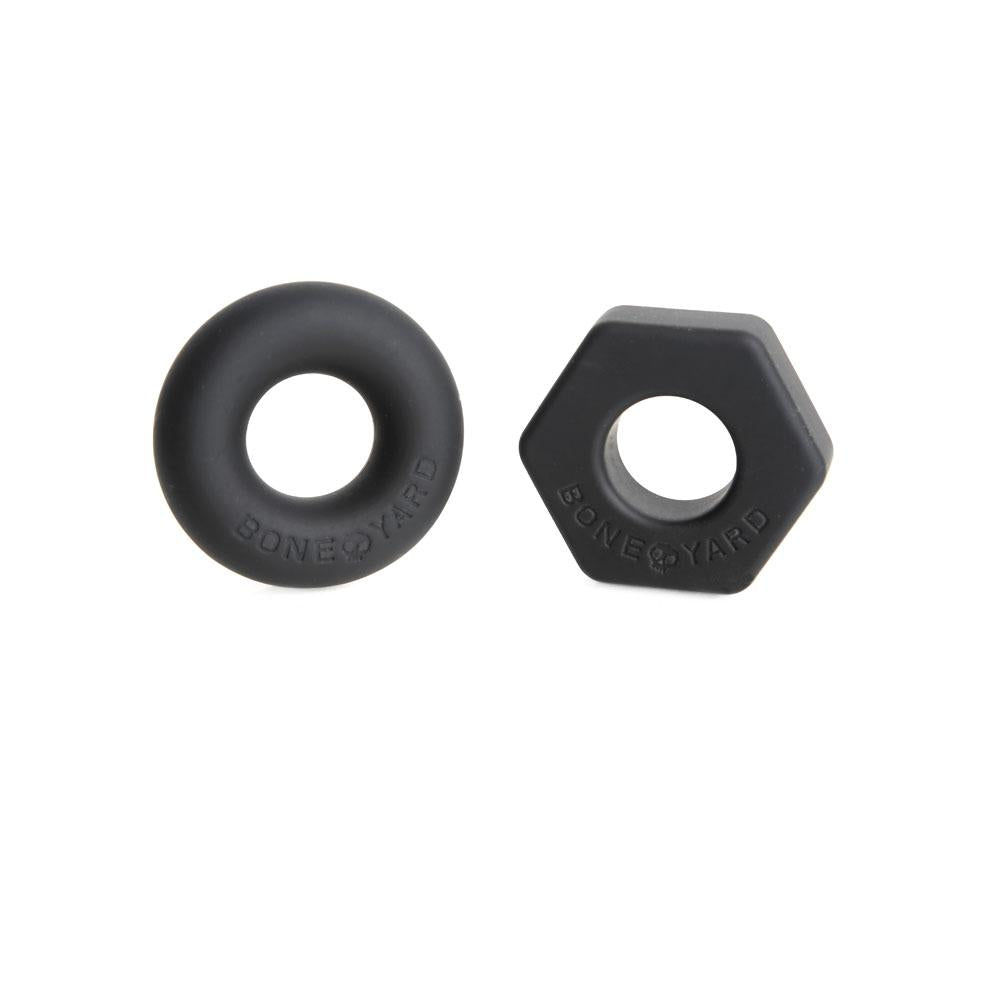 Boneyard the Nutball Cock Ring Set - Black BY-0460