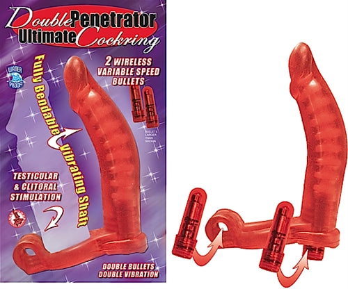 Double Penetrator Ultimate Cockring - Red NW2130-1