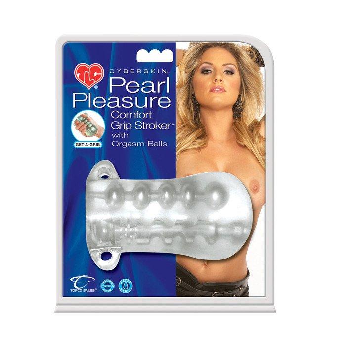 Cyberskin Pearl Pleasure Comfort Grip Stroker With Orgasm Balls TS1003068