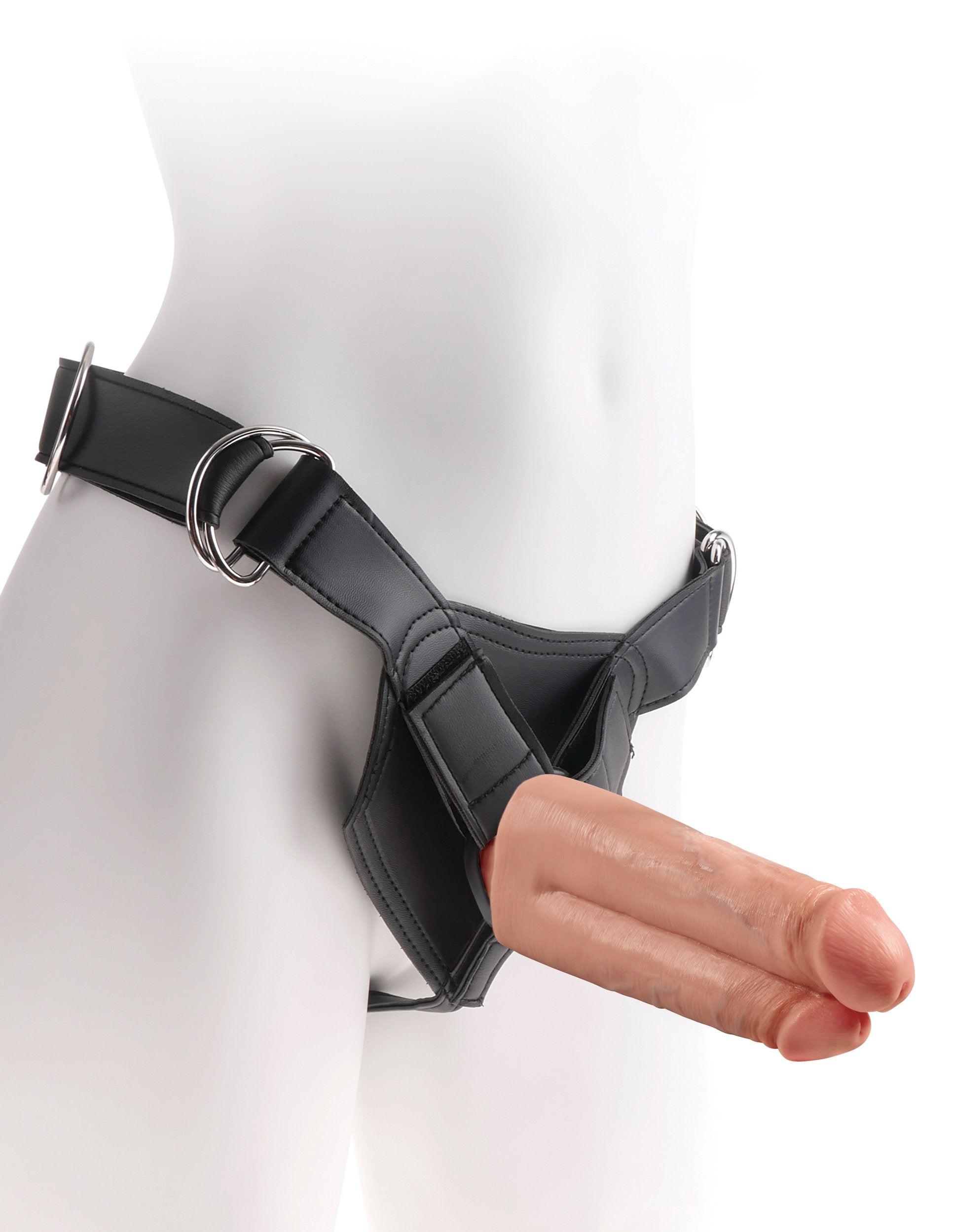 King Cock Strap-on Harness With 7 Two Cocks One Hole - Light PD5644-21